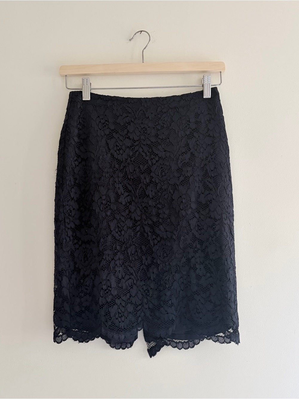 Talbots // Navy Lace Pencil Skirt